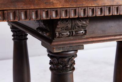 Italian Walnut Column Base Console