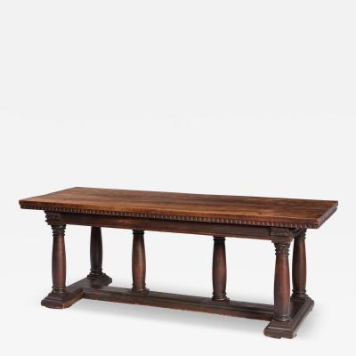 Italian Walnut Column Base Console