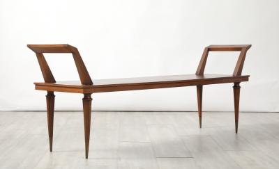 Italian Walnut Long Bench Italy circa 1940s