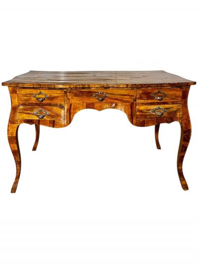 Italian Walnut Louis XV Bombay Style Writing Desk 1960