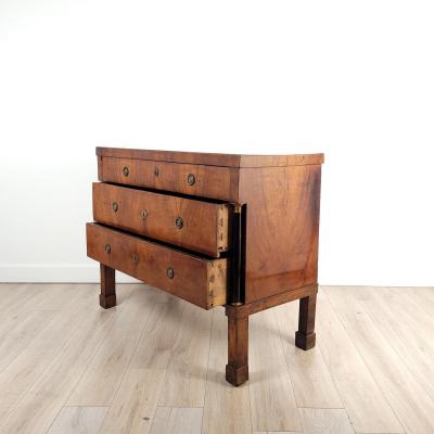 Italian Walnut Neoclassical Commode columns with tall legs 1810