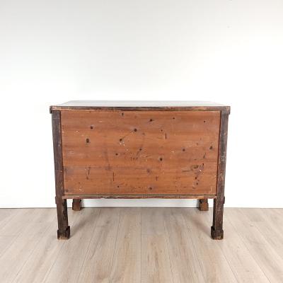 Italian Walnut Neoclassical Commode columns with tall legs 1810