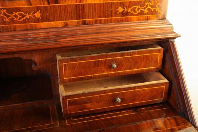 Italian Walnut Parquetry Bureau Cabinet