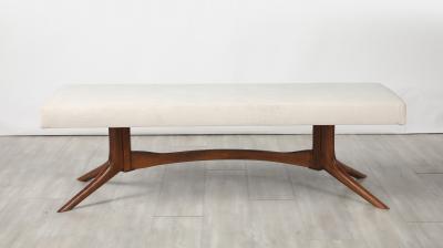 Italian Walnut Sculptural Bench circa 1950