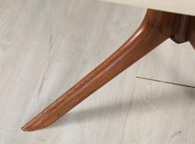 Italian Walnut Sculptural Bench circa 1950