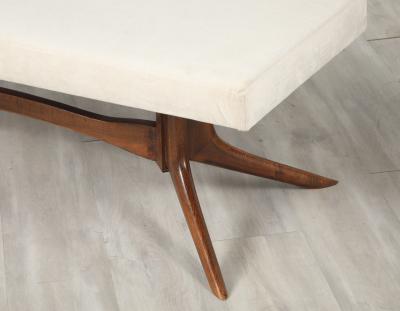 Italian Walnut Sculptural Bench circa 1950