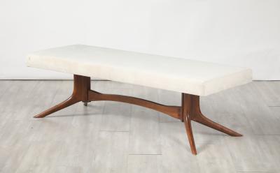 Italian Walnut Sculptural Bench circa 1950