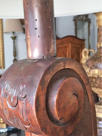 Italian Walnut Table Lamp