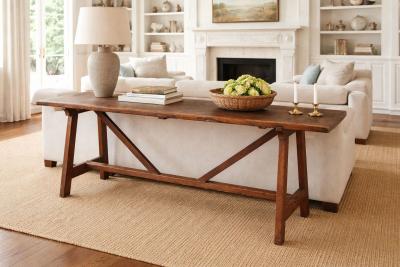 Italian Walnut Trestle Table