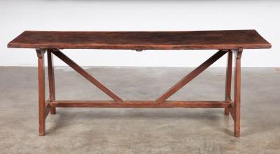 Italian Walnut Trestle Table