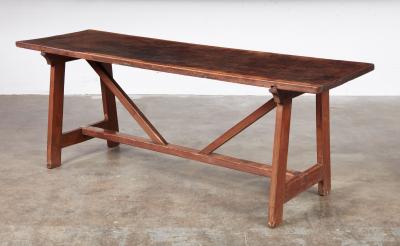 Italian Walnut Trestle Table