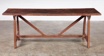 Italian Walnut Trestle Table