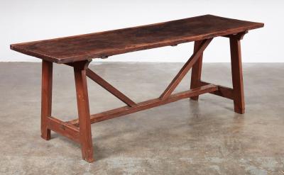 Italian Walnut Trestle Table