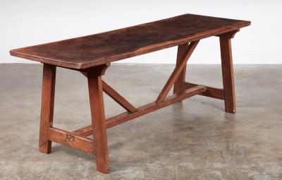 Italian Walnut Trestle Table