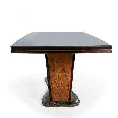 Italian Walnut and Maple Dining Table