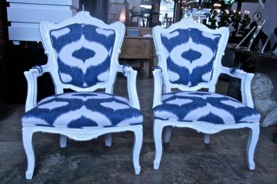 Italian White Lacquered Armchairs