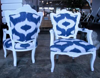 Italian White Lacquered Armchairs