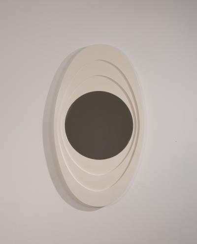 Italian White Lacquered Wooden Mirror circa 1960 