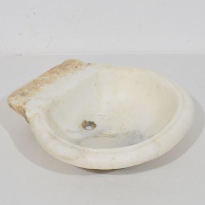 Italian White Marble 18th Century Water Basin or Sink