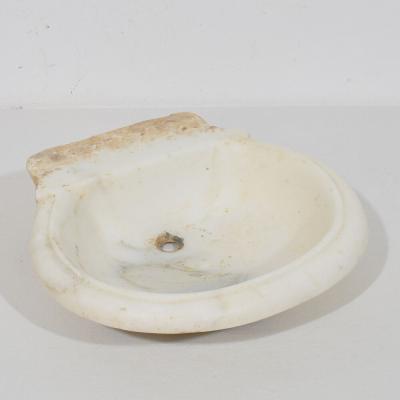 Italian White Marble 18th Century Water Basin or Sink