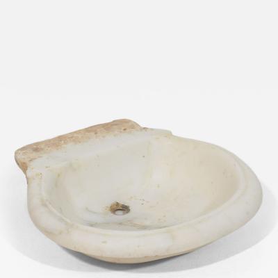 Italian White Marble 18th Century Water Basin or Sink