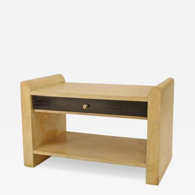 Italian White Parchment Veneer Low End Table