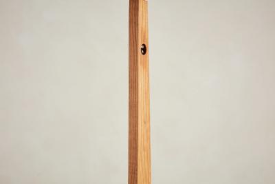 Italian Wood Floor Lamp with Travertine Base