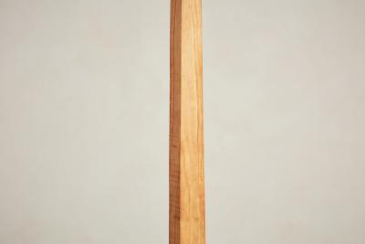 Italian Wood Floor Lamp with Travertine Base