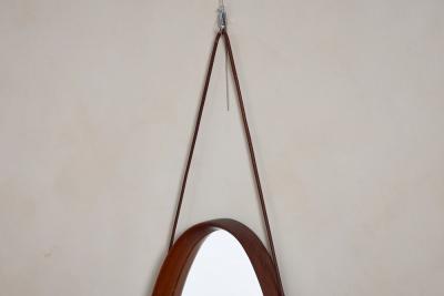 Italian Wood and Leather Mirror