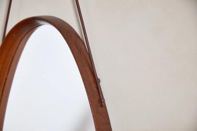 Italian Wood and Leather Mirror