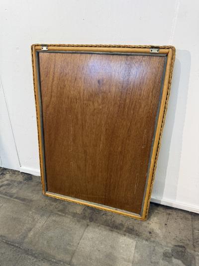 Italian Woven Rattan Mirror 1970s