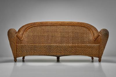 Italian Woven Wicker Sofa Italy 1960s