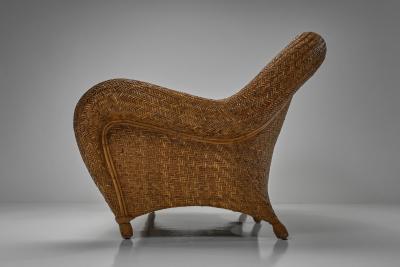 Italian Woven Wicker Sofa Italy 1960s