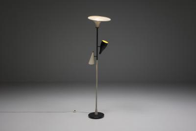 Italian Yellow Black Floor Lamp 1950s