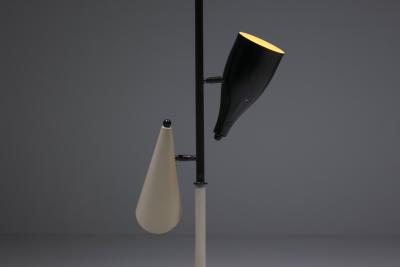 Italian Yellow Black Floor Lamp 1950s