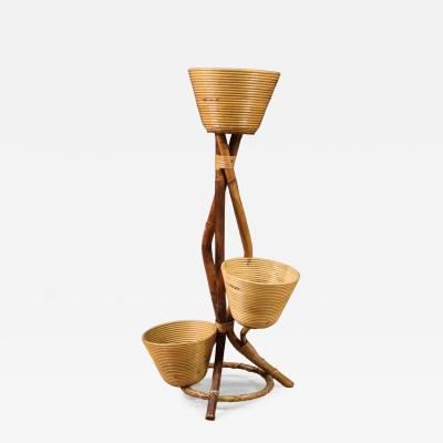 Italian design bamboo vase holder from the 1960s