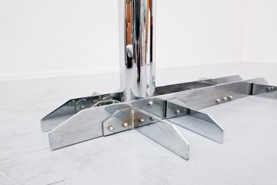 Italian desk table steel and glass 1970s