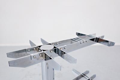 Italian desk table steel and glass 1970s