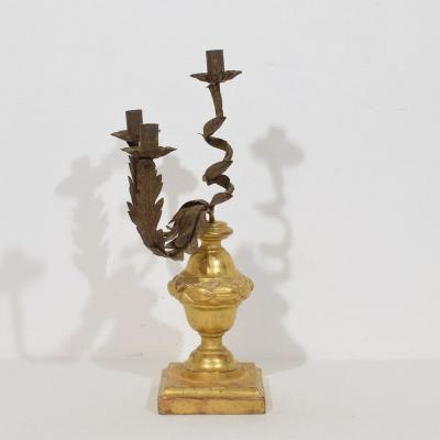 Italian early 19th Century Neoclassical Giltwood Candleholder