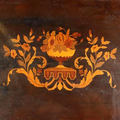 Italian ebonized inlaid folding table Circa 1880
