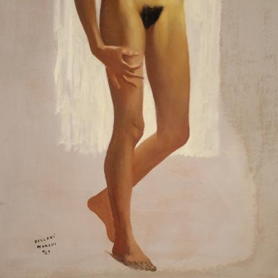 Italian female nude painting signed Vellani Marchi