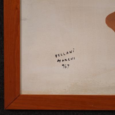 Italian female nude painting signed Vellani Marchi