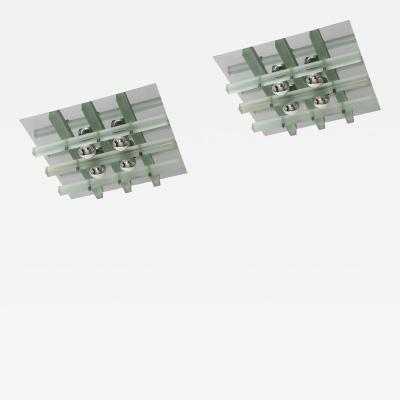 Italian flush mount ceiling or wall lights a pair