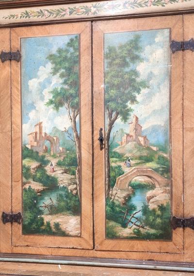 Italian hand painted cupboard late 19th century