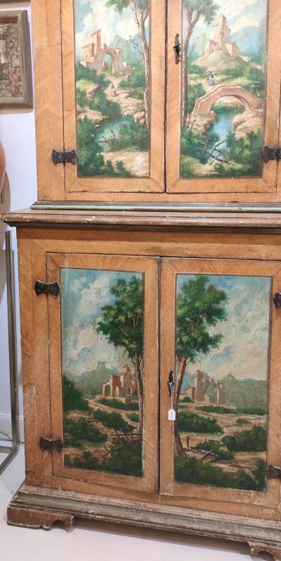 Italian hand painted cupboard late 19th century
