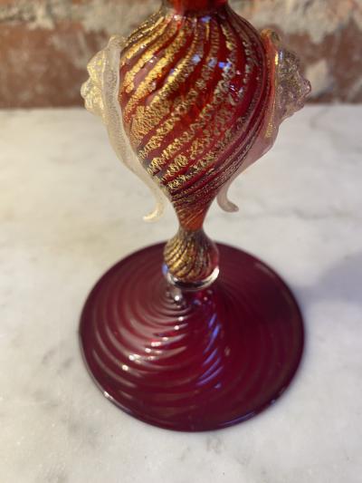Italian handcrafted chalice in blown Murano glass 1970s