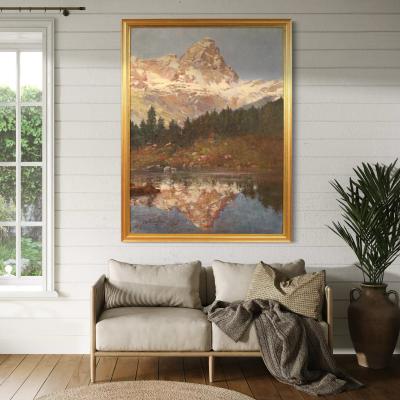 Italian landscape painting signed C Bentivoglio from the 20th century