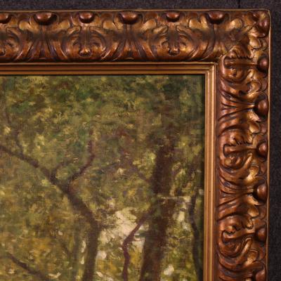 Italian landscape painting with sheep signed C Bentivoglio