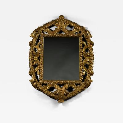 Italian late Neoclassical style giltwood mirror with unusual laurel encirclement