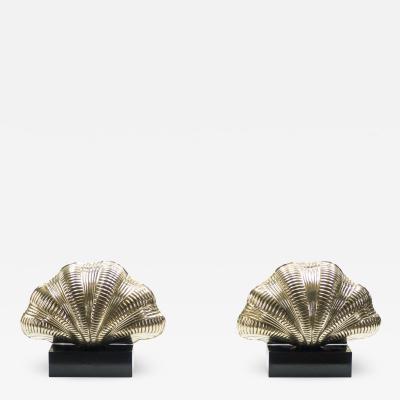 Italian mid century Solid Brass Scallop table lamps 1960s